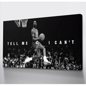 Michael Jordan “Tell Me I Can’t” Canvas Framed Poster 40” X 20” Brand New